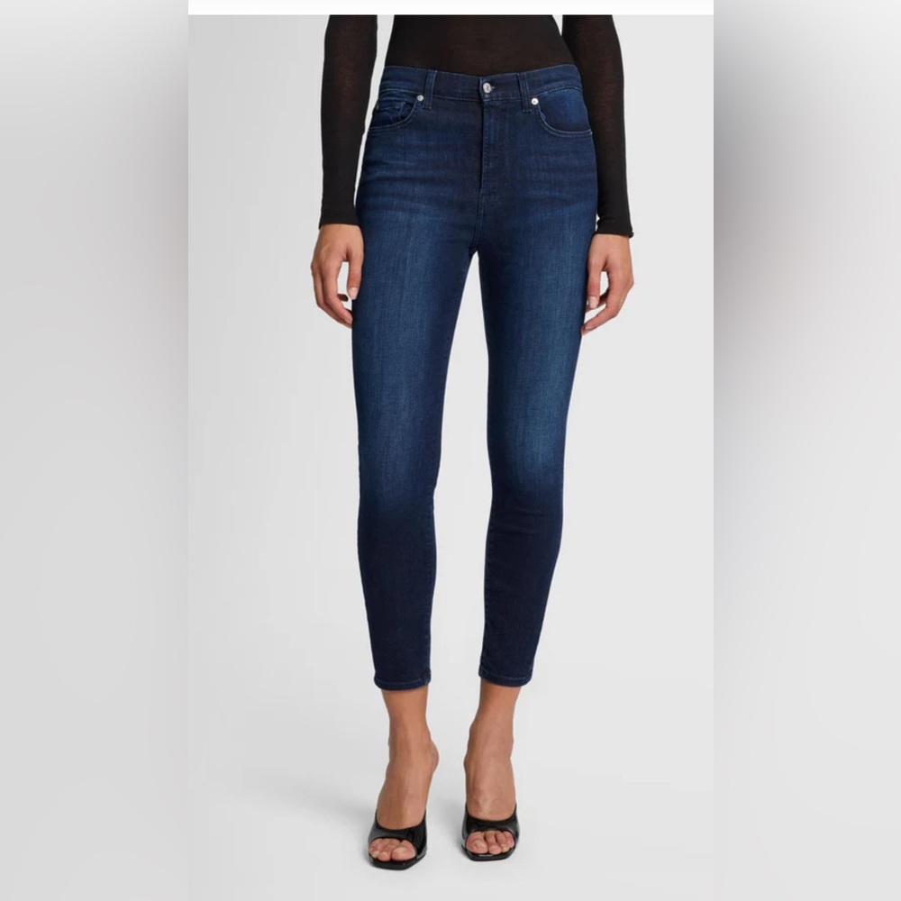 7 for All Mankind HIGH WAIST ANKLE SKINNY Sz 26 Atlas Super Skinny Jeans NWT - Picture 8 of 11